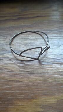 Hammered Hook On Bangle, Sterling Silver